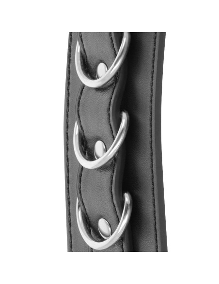 DARKNESS - BLACK ADJUSTABLE LEATHER ANKLE HANDCUFFS