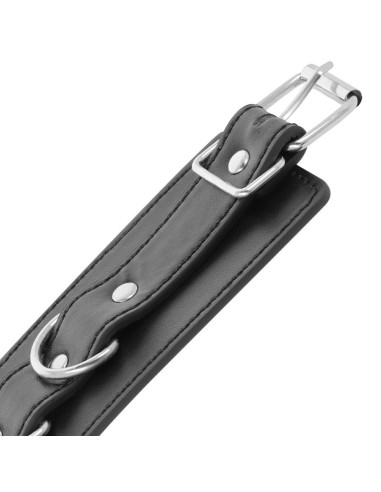 DARKNESS - BLACK ADJUSTABLE LEATHER ANKLE HANDCUFFS