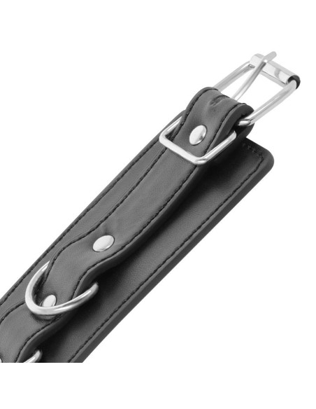 DARKNESS - BLACK ADJUSTABLE LEATHER ANKLE HANDCUFFS