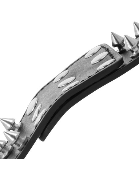 DARKNESS - SKULLS AND BONES BLACK SPIKED HANDCUFFS