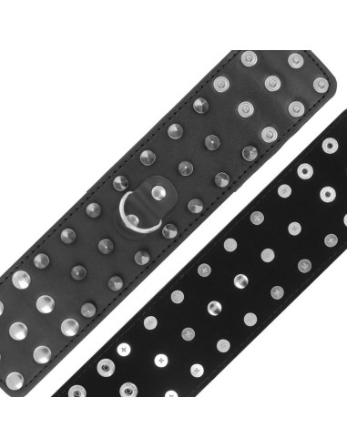 DARKNESS - SKULLS AND BONES BLACK SPIKED HANDCUFFS