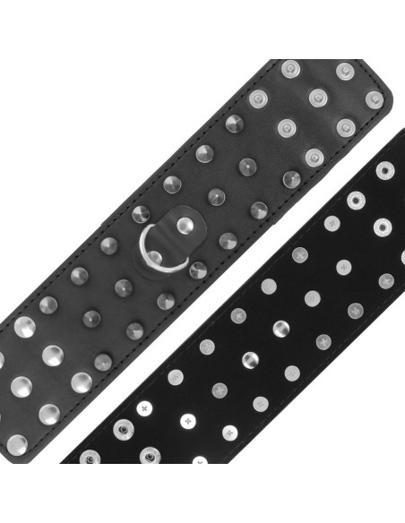 DARKNESS - SKULLS AND BONES BLACK SPIKED HANDCUFFS