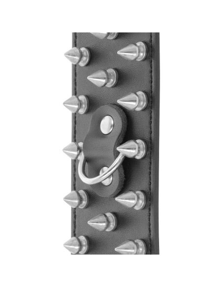 DARKNESS - SKULLS AND BONES BLACK SPIKED HANDCUFFS