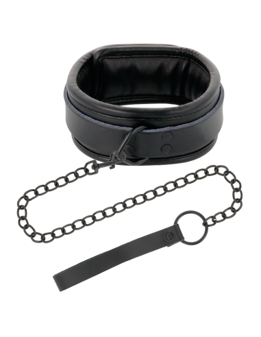 DARKNESS - BLACK LEATHER HANDCUFFS AND COLLAR