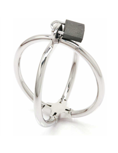 METAL HARD - CRISS CROSS HANDCUFF STAINLESS STEEL RESTRAINTS