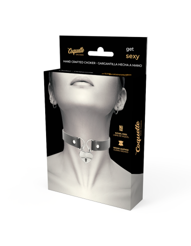 COQUETTE CHIC DESIRE - VEGANIŠKAS ODINIS KAKLO PAKETĖLIS SU ŠIRDELĖS FORMOS AKSESUARU IR RAKTU