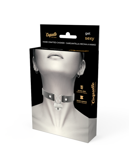 COQUETTE CHIC DESIRE - VEGANIŠKAS ODINIS KAKLO PAKETĖLIS SU ŠIRDELĖS FORMOS AKSESUARU IR RAKTU