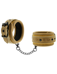 FETISH SUBMISSIVE ORIGEN - VEGAN LEATHER HANDCUFFS WITH NEOPRENE LINING