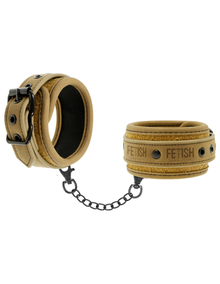 FETISH SUBMISSIVE ORIGEN - VEGAN LEATHER HANDCUFFS WITH NEOPRENE LINING