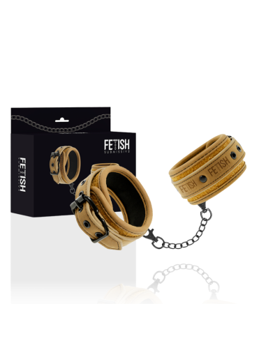 FETISH SUBMISSIVE ORIGEN - VEGAN LEATHER HANDCUFFS WITH NEOPRENE LINING