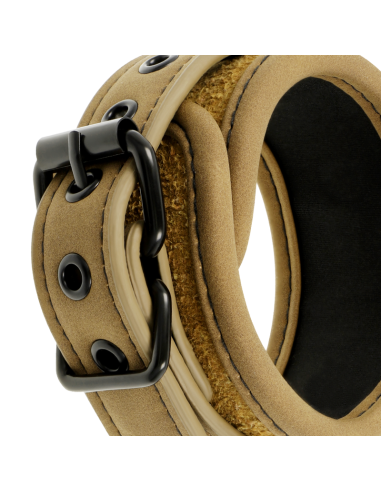 FETISH SUBMISSIVE ORIGEN - VEGAN LEATHER HANDCUFFS WITH NEOPRENE LINING