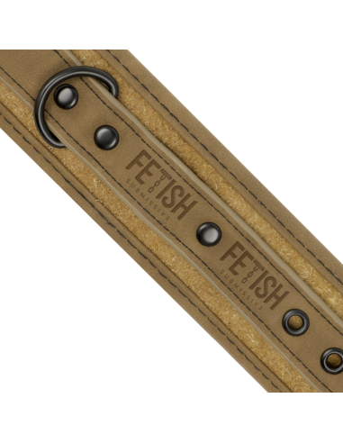 FETISH SUBMISSIVE ORIGEN - VEGAN LEATHER HANDCUFFS WITH NEOPRENE LINING