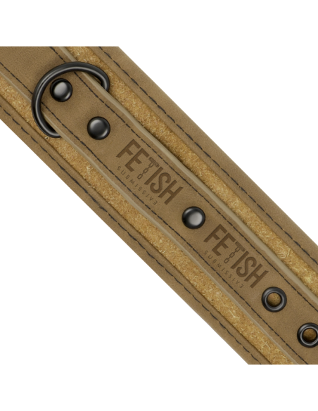 FETISH SUBMISSIVE ORIGEN - VEGAN LEATHER HANDCUFFS WITH NEOPRENE LINING