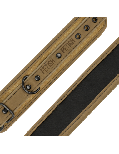 FETISH SUBMISSIVE ORIGEN - VEGAN LEATHER ANKLE CUFFS WITH NEOPRENE LINING