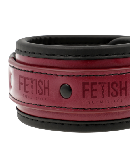 FETISH SUBMISSIVE DARK ROOM - VEGAN LEATHER HANDCUFFS WITH NEOPRENE LINING