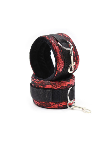 OHMAMA FETISH - VELVET HANDCUFFS WITH NYLON TAPE