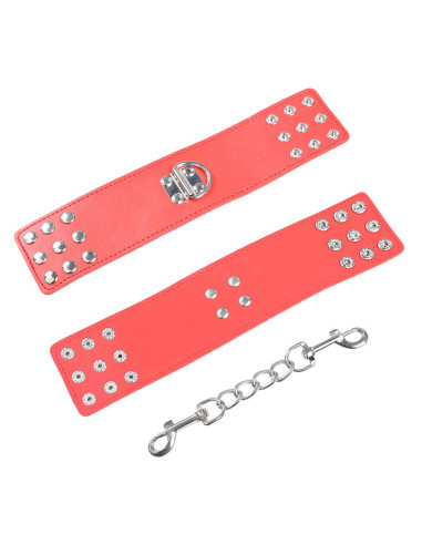 OHMAMA FETISH - RED HANDCUFFS WITH SNAP CLOSURE