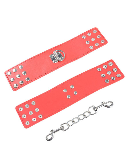 OHMAMA FETISH - RED HANDCUFFS WITH SNAP CLOSURE