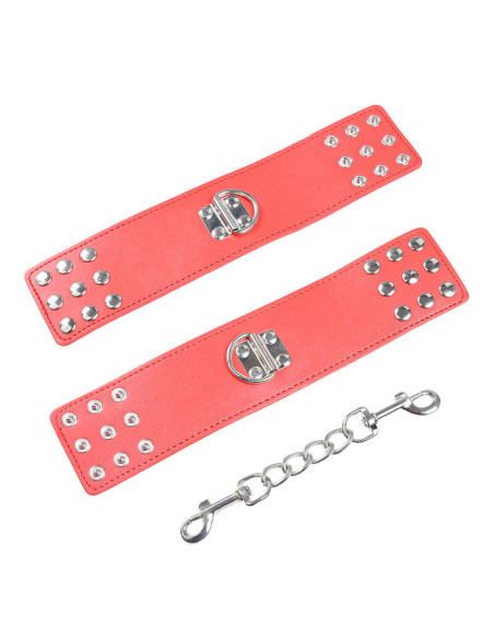 OHMAMA FETISH - RED HANDCUFFS WITH SNAP CLOSURE