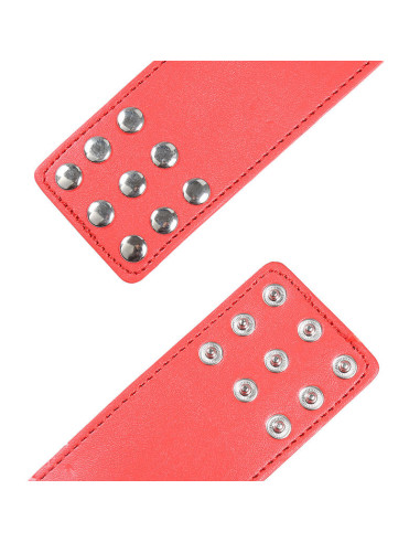 OHMAMA FETISH - RED HANDCUFFS WITH SNAP CLOSURE