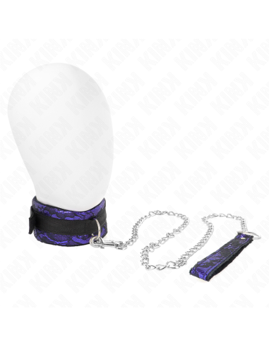 KINK - SHORT VELVET LACE NECKLACE WITH BELT 105 CM WITH NYLON TRIM 44 X 5.5 CM