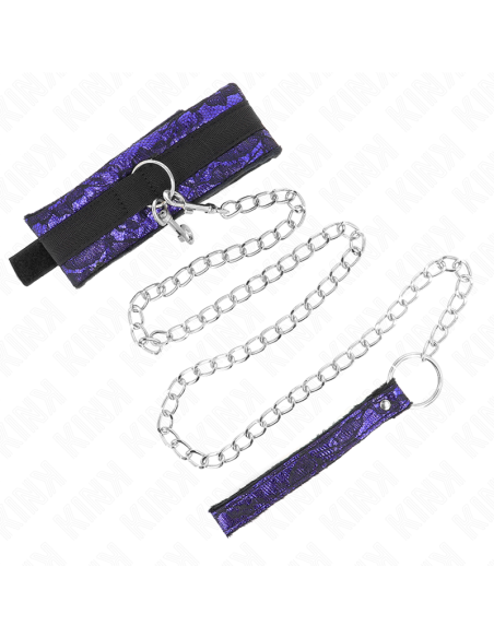 KINK - SHORT VELVET LACE NECKLACE WITH BELT 105 CM WITH NYLON TRIM 44 X 5.5 CM