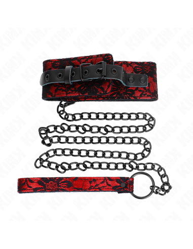 KINK - LACE NECKLACE WITH BELT WITH REAL LEATHER BELT 105 CM - 44 X 5.5 CM