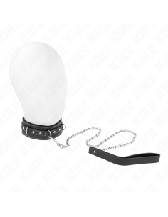 KINK - PVC LEATHER NECKLACE WITH BELT 105 CM RHINESTONE RIVET 41.5 X 4 CM