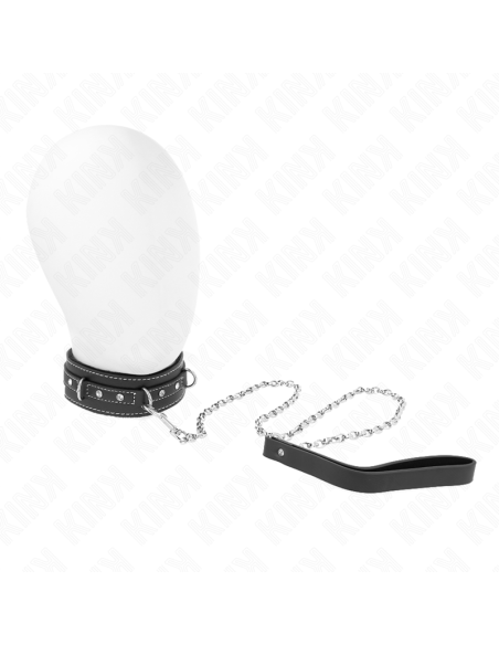 KINK - PVC LEATHER NECKLACE WITH BELT 105 CM RHINESTONE RIVET 41.5 X 4 CM