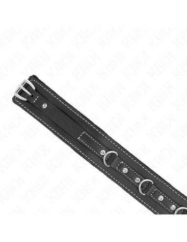 KINK - PVC LEATHER NECKLACE WITH BELT 105 CM RHINESTONE RIVET 41.5 X 4 CM