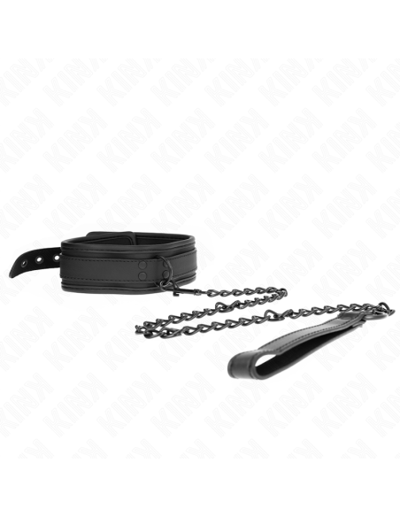 KINK - NEOPRENE BONDAGE COLLAR MODEL 1 WITH BELT 78 CM ADJUSTABLE 37.5 X 49.5 CM