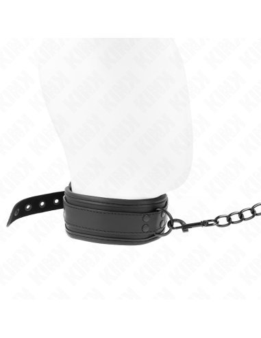 KINK - NEOPRENE BONDAGE COLLAR MODEL 1 WITH BELT 78 CM ADJUSTABLE 37.5 X 49.5 CM