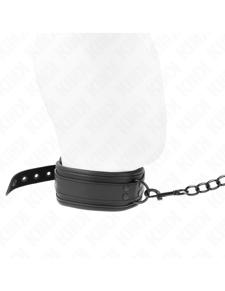 KINK - NEOPRENE BONDAGE COLLAR MODEL 1 WITH BELT 78 CM ADJUSTABLE 37.5 X 49.5 CM