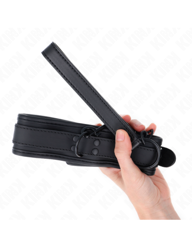 KINK - NEOPRENE BONDAGE COLLAR MODEL 1 WITH BELT 78 CM ADJUSTABLE 37.5 X 49.5 CM