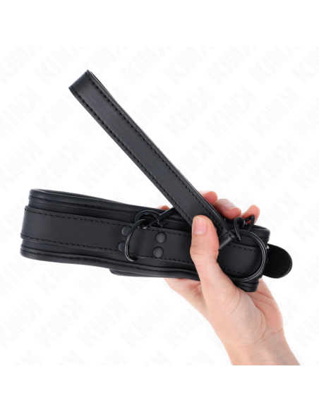 KINK - NEOPRENE BONDAGE COLLAR MODEL 1 WITH BELT 78 CM ADJUSTABLE 37.5 X 49.5 CM