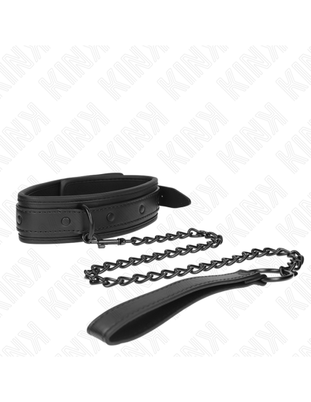 KINK - NEOPRENE BONDAGE COLLAR MODEL 2 WITH BELT 78 CM ADJUSTABLE 37.5 X 49.5 CM