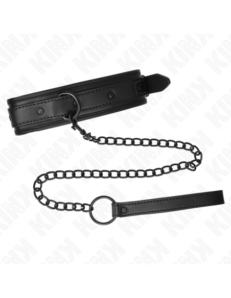 KINK - NEOPRENE BONDAGE COLLAR MODEL 2 WITH BELT 78 CM ADJUSTABLE 37.5 X 49.5 CM