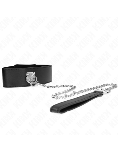KINK - NECKLACE WITH BELT 65 CM WITH WIDE BLACK STRAP ADJUSTABLE 33.5-41 CM X 5 CM