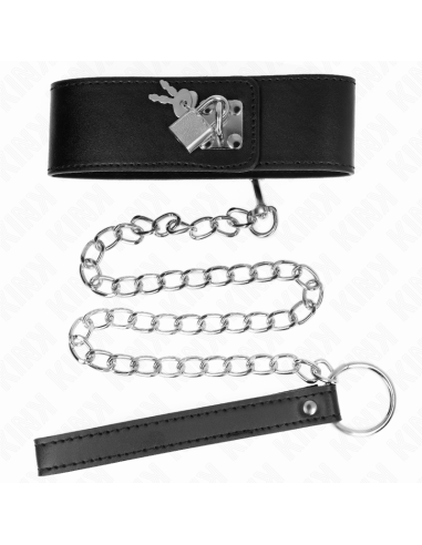 KINK - NECKLACE WITH BELT 65 CM WITH WIDE BLACK STRAP ADJUSTABLE 33.5-41 CM X 5 CM
