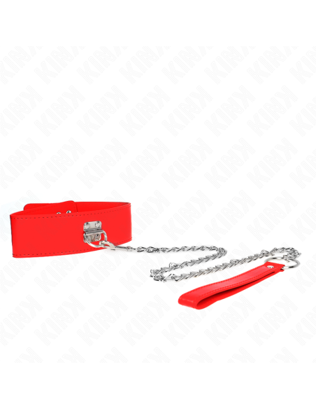 KINK - NECKLACE WITH BELT 65 CM WITH WIDE RED STRAP ADJUSTABLE 33.5-41 CM X 5 CM