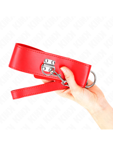 KINK - NECKLACE WITH BELT 65 CM WITH WIDE RED STRAP ADJUSTABLE 33.5-41 CM X 5 CM