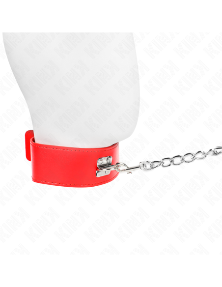 KINK - NECKLACE WITH BELT 65 CM WITH WIDE RED STRAP ADJUSTABLE 33.5-41 CM X 5 CM