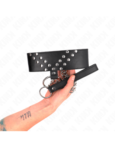 KINK - NECKLACE WITH BELT 65 CM WITH V RIVET ADJUSTABLE 36-43 CM X 5 CM