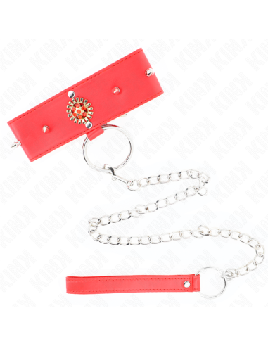 KINK - RED DIAMOND NECKLACE WITH BELT 65 CM AJDUSTABLE 35-51 CM X 7 CM