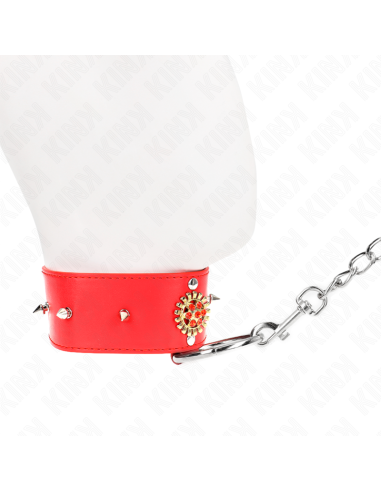 KINK - RED DIAMOND NECKLACE WITH BELT 65 CM AJDUSTABLE 35-51 CM X 7 CM