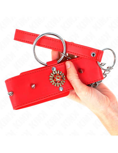 KINK - RED DIAMOND NECKLACE WITH BELT 65 CM AJDUSTABLE 35-51 CM X 7 CM
