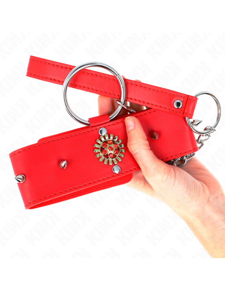 KINK - RED DIAMOND NECKLACE WITH BELT 65 CM AJDUSTABLE 35-51 CM X 7 CM