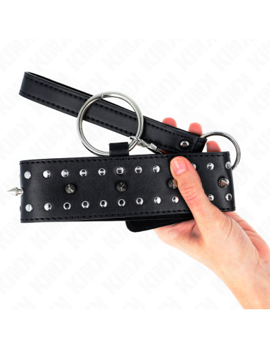 KINK - KARO PAVADŽIUKAS SU 65 CM SU SIDABRINĖMIS KNIEDĖMIS, MODELIS 1, REGULIUOJAMAS 36-43 CM X 5 CM