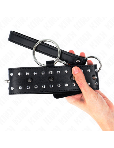 KINK - KARO PAVADŽIUKAS SU 65 CM SU SIDABRINĖMIS KNIEDĖMIS, MODELIS 1, REGULIUOJAMAS 36-43 CM X 5 CM