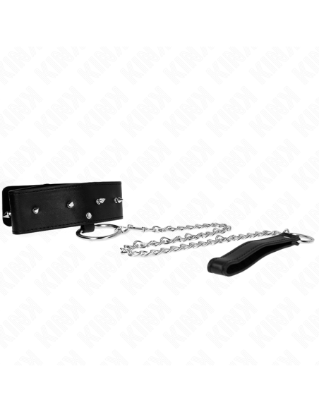 KINK - KARO PAKEPLIS 65 CM SU PAVADŽIU SU SIDABRINĖMIS KNIEDĖMIS, MODELIS 2, REGULIUOJAMAS 36-43 CM X 5 CM